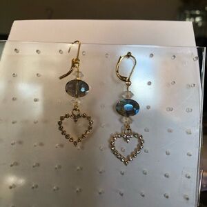 Elegant Gold and Silver Heart Earrings